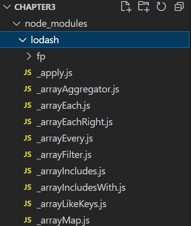 node_modules에서 lodash 폴더 열기