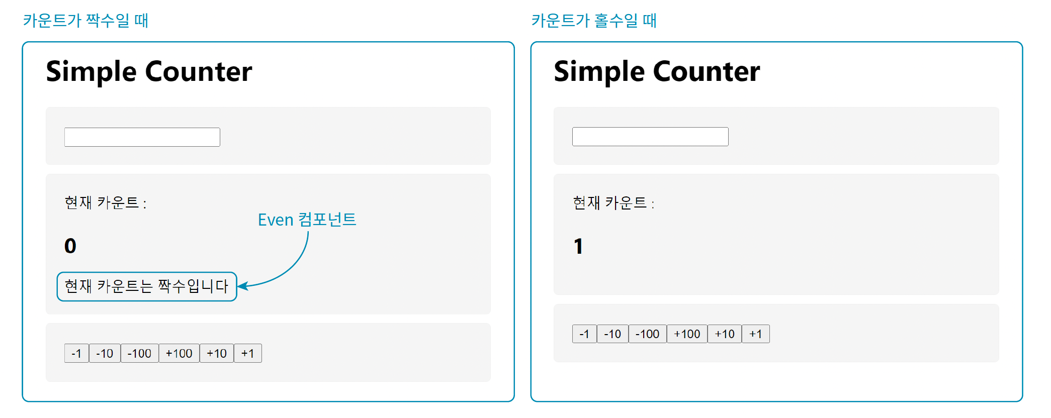 count 값이 짝수일 때 Even 컴포넌트 렌더링하기